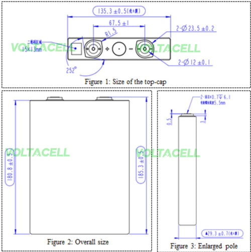 EVE LF50K LiFePO4 Battery Cell 3.2V 50Ah A Grade M4 thread